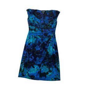 Lauren Ralph Lauren Womens Blue Green Sleeveless Sheath Dress Size 8P 1724